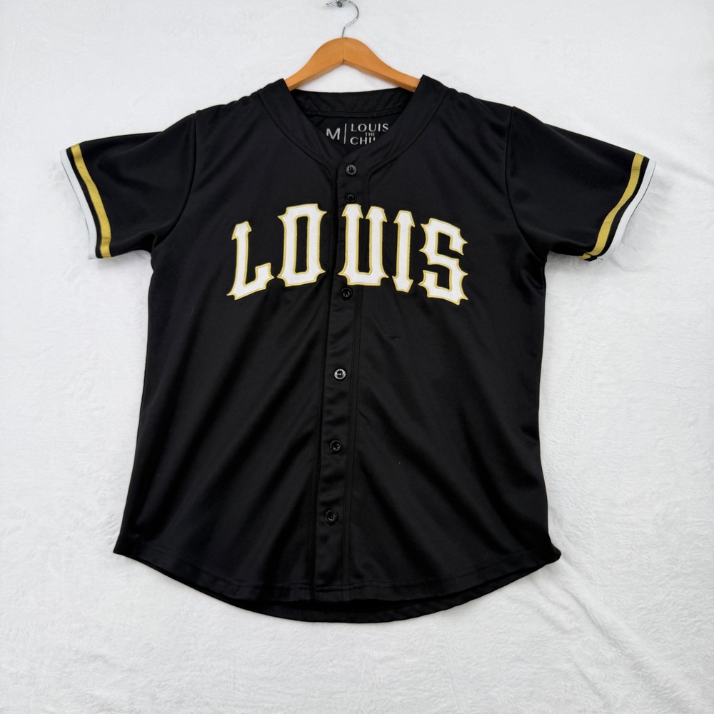 Louis The Child Baseball Jersey Mens M Black Excellent EDM Festival Rave Merch